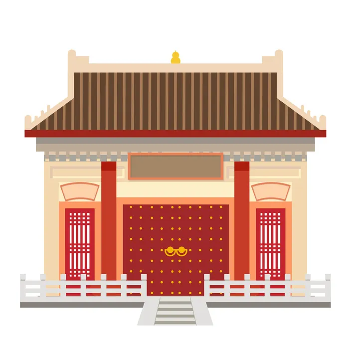 复古中国风国潮古建筑插画手绘高楼古塔AI素材亭子png免抠图ai矢量模版下载