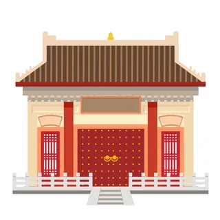 复古中国风国潮古建筑插画手绘高楼古塔AI素材亭子png免抠图