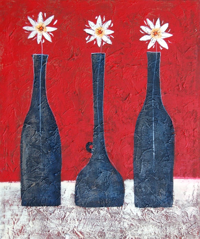唯美花瓶静物插画