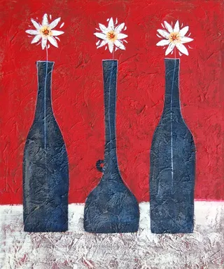 唯美花瓶静物插画