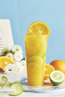 柠檬鲜橙水果茶咖啡店饮品图片
