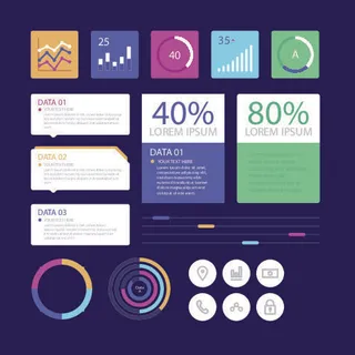 数据图形分析分类ppt会议图标统计图表商业eps矢量图素材模板