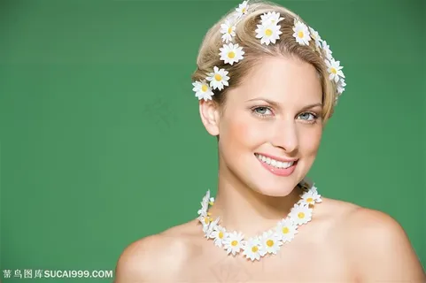 美容保健-带着小菊花的美女