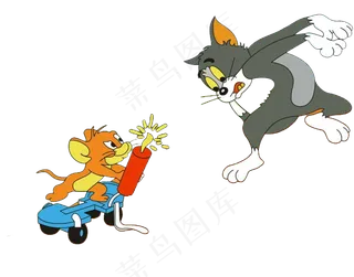 彩色动漫猫和老鼠图片