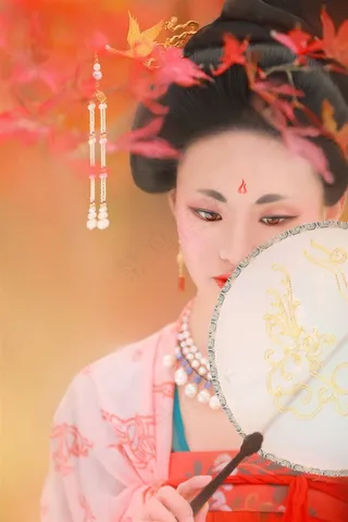 半遮面古装美女图片