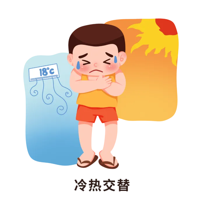 可爱夏季预防中暑科普医疗插画