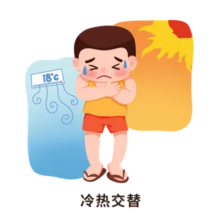 可爱夏季预防中暑科普医疗插画