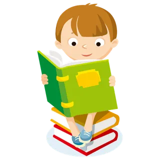 坐在书上的卡通女孩