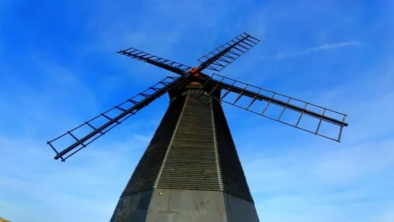 风车, 运动, 老的, 天空, 蓝色的, 云, 神奇