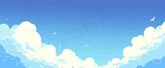 清新蓝天白云天空(1712x704)