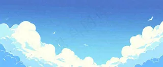 清新蓝天白云天空