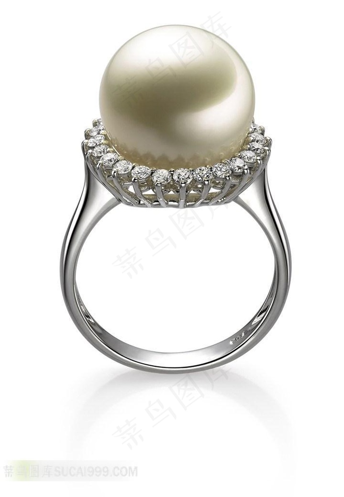 珍珠钻石戒指