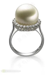 珍珠钻石戒指