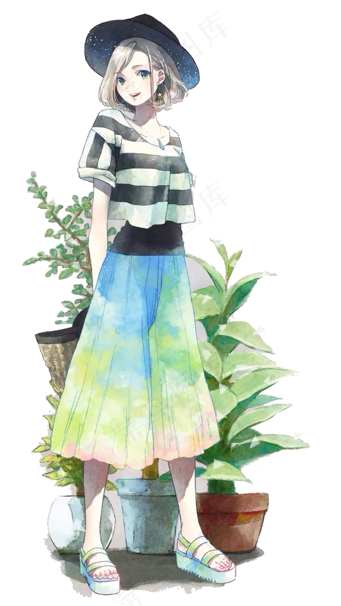 免扣素材元素少女