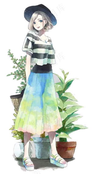 免扣素材元素少女