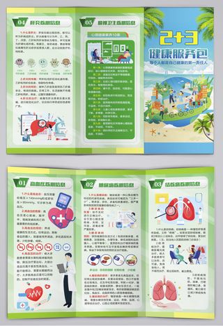 绿色2+3健康教育核心信息三折页