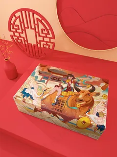 国潮风中式文创纸包装智能样机