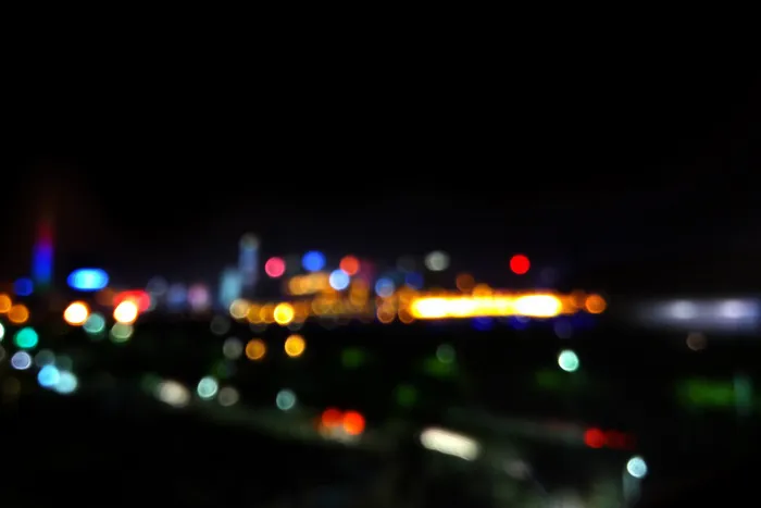 城市灯光散景光斑叠加合成背景素材