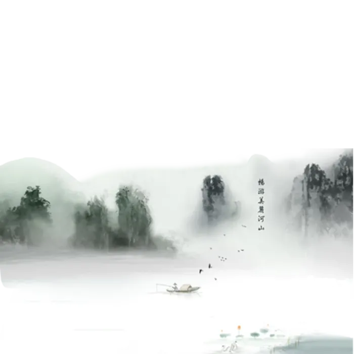 山水画素材中国风水墨画素材元素中国画