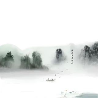 山水画素材中国风水墨画素材元素中国画