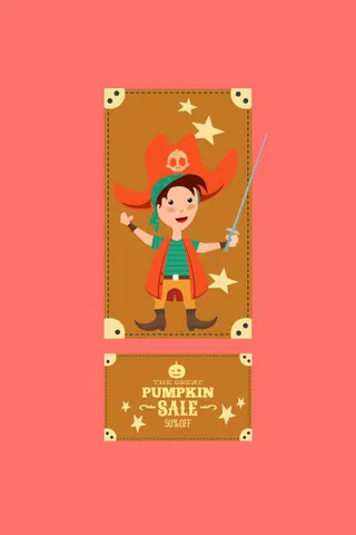 万圣节小鬼捣蛋儿童矢量插画扁平