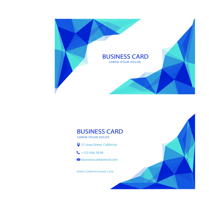 蓝色低多边形的名片