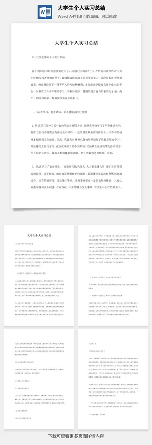 大学生个人实习总结