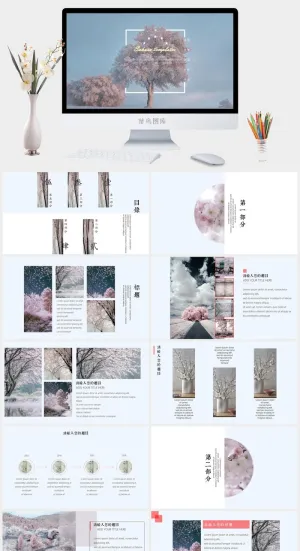日系小清新PPT模板预览图