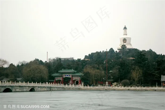 北京旅游观光北海公园琼岛白塔