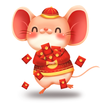 卡通红包老鼠
