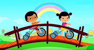 骑自行车的孩子们