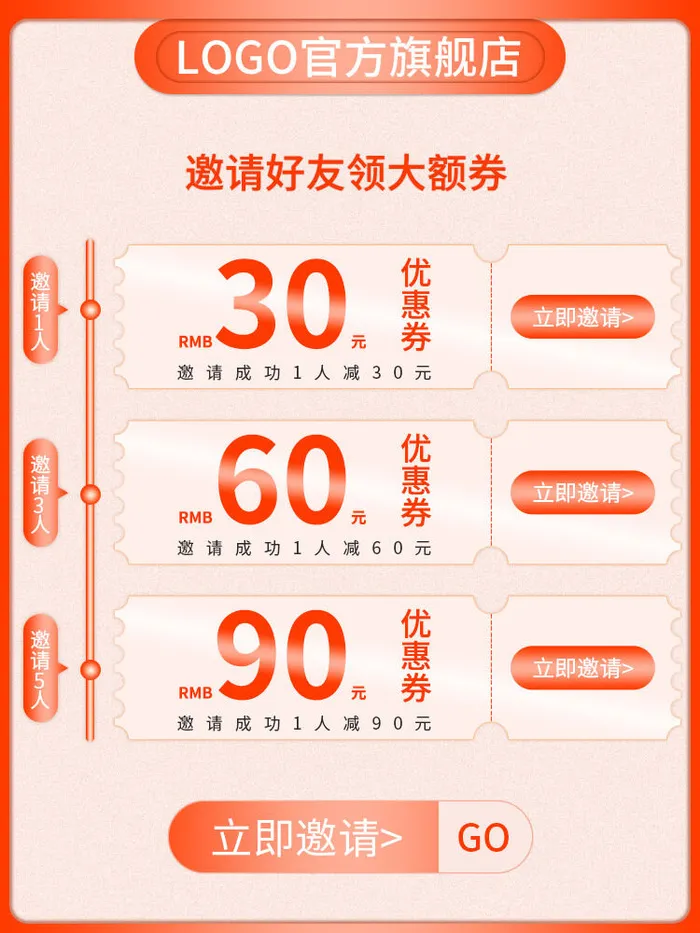 淘宝天猫京东年货节优惠券主图边框无线端主图优惠券电商素材psd模版下载