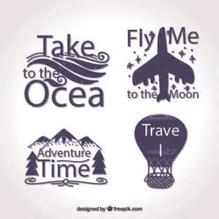 免抠创意旅行话语标签