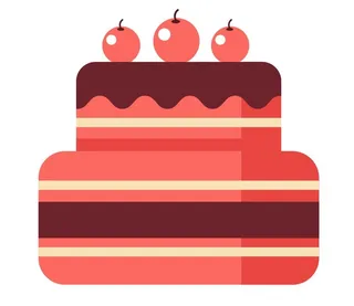 矢量免抠卡通生日蛋糕