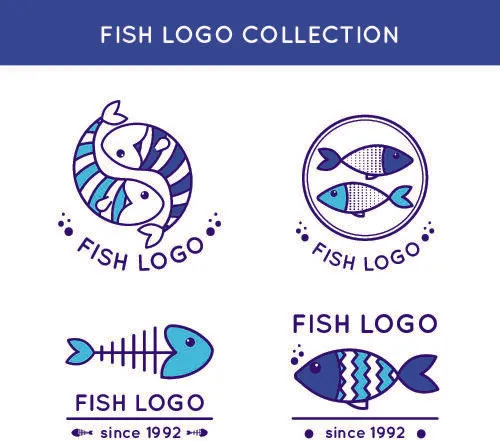 商务海洋鱼类海鲜图标LOGO标识标志标签水产图形AI矢量EPS素材图eps,ai矢量模版下载