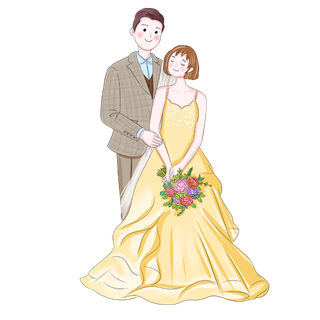 婚纱卡通人物婚礼白纱结婚婚纱摄影手绘