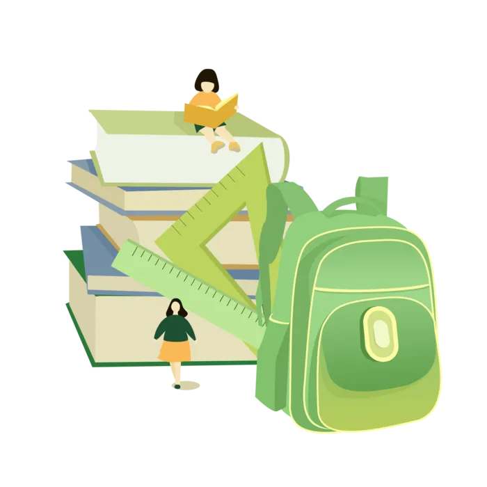 开学季书包书籍卡通免扣素材