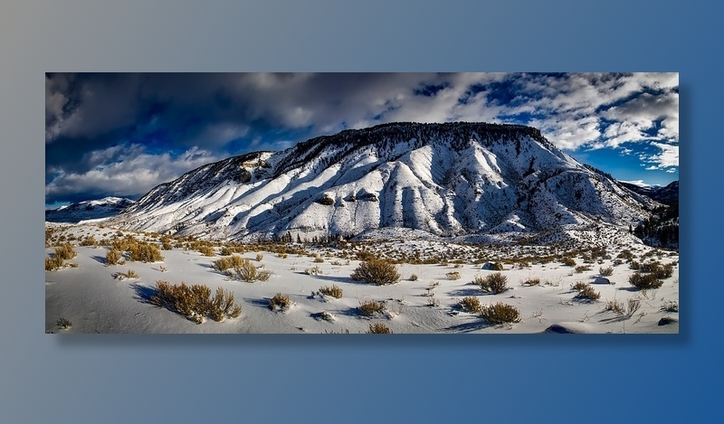 冬天雪山背景风景