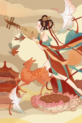 敦煌系列国潮插画