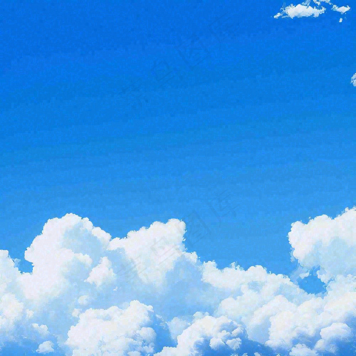 蓝色天空白云简约摄影图
