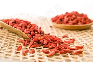 枸杞芽茶红枸杞药材养生茶道高清摄影图