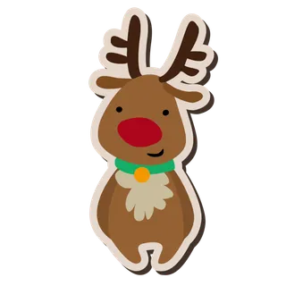 圣诞节海报标签元素麋鹿贴纸素材