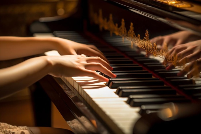 钢琴演奏场景摄影背景