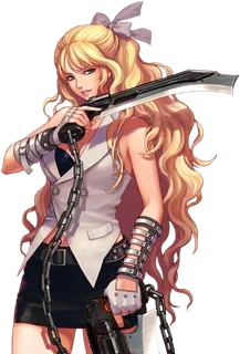 刀具女孩素材人物卡通简笔