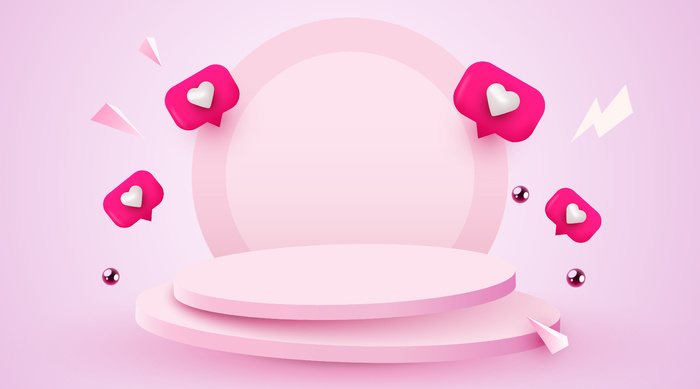 电商粉色产品展示台素材