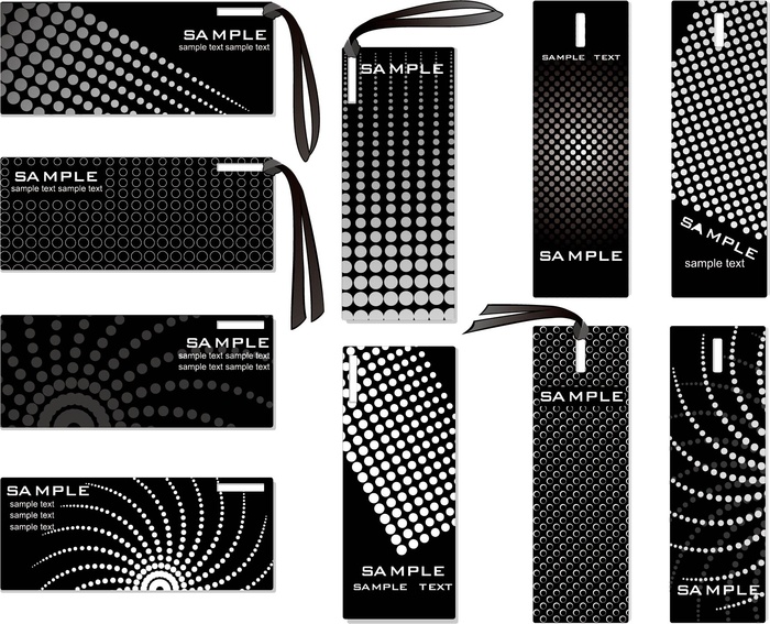 免抠黑白纹样标签