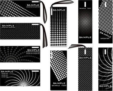 免抠黑白纹样标签 免抠黑白纹样标签