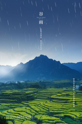 谷雨二十四节气海报设计