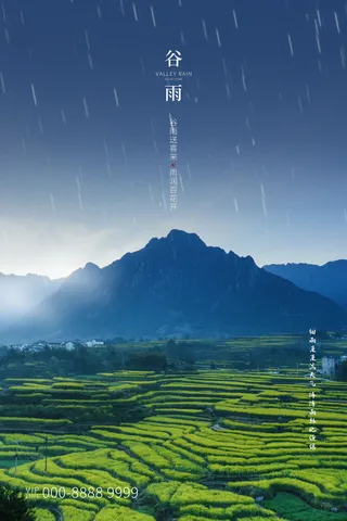 谷雨二十四节气海报设计