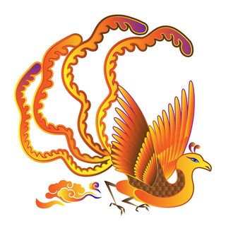 手绘山海经上古神兽夫诸凤凰麒麟青龙白虎朱雀玄武插画PSD素材